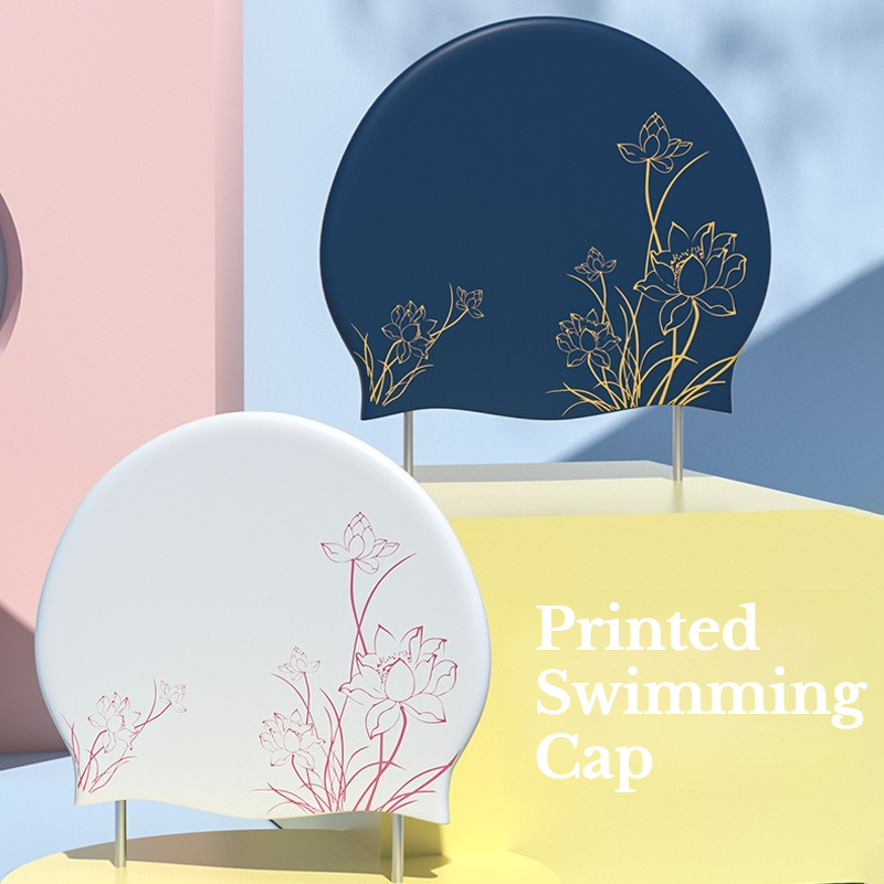 Aquatic Sports Cap - Czepek pływacki z nadrukiem lotosu dla